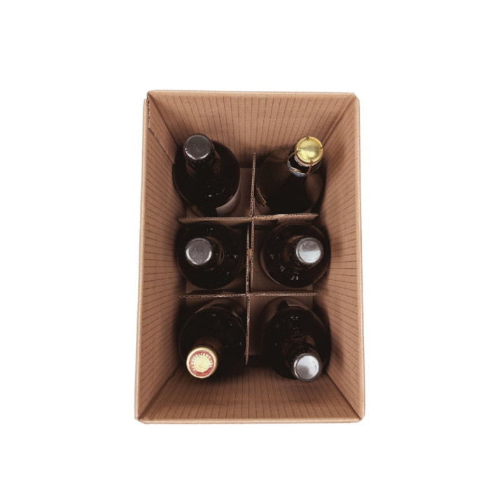 Caisse carton pour 6 bouteilles