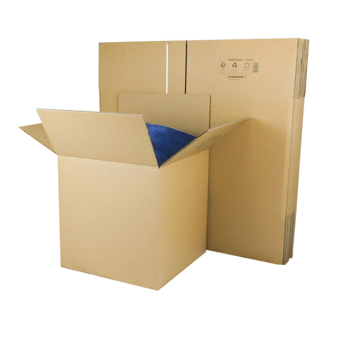 Caja de cartón cúbica de canal doble de 40 x 40 x 40 cm