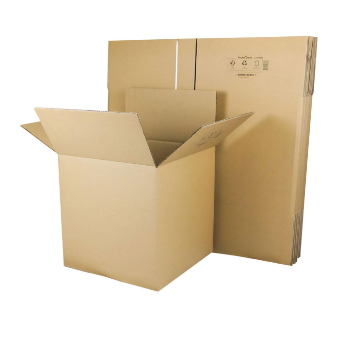 Caja de cartón cúbica de canal doble de 40 x 40 x 40 cm