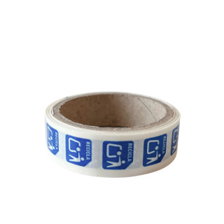 Etiqueta "Recicla" azul 10 x 10 mm – Marcado reciclaje papel conforme al Real Decreto 1055/2022 | Embaleo