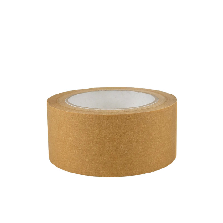 Cinta adhesiva kraft marrón crepé 5 cm x 50 m - Resistente y reciclable | Embaleo