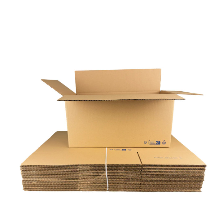 Caja de cartón de canal simple gran formato  60 x 30 x 30 cm