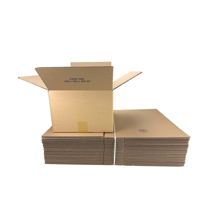 Caja de cartón de canal simple 40 x 30 x 20 cm – Embalaje reciclable | Embaleo