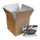 Boite carton isotherme avec film mousse et aluminium