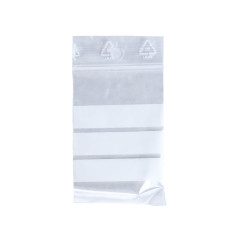 SACHETS ZIP TRANSPARENTS À BANDES BLANCHES 6X8 CM