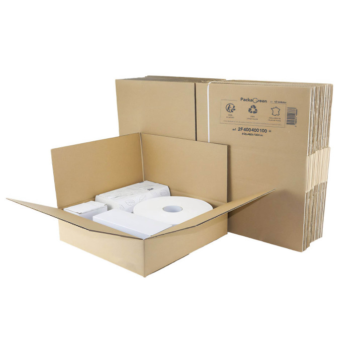 Caja de cartón canal simple 40 x 40 x 10 cm