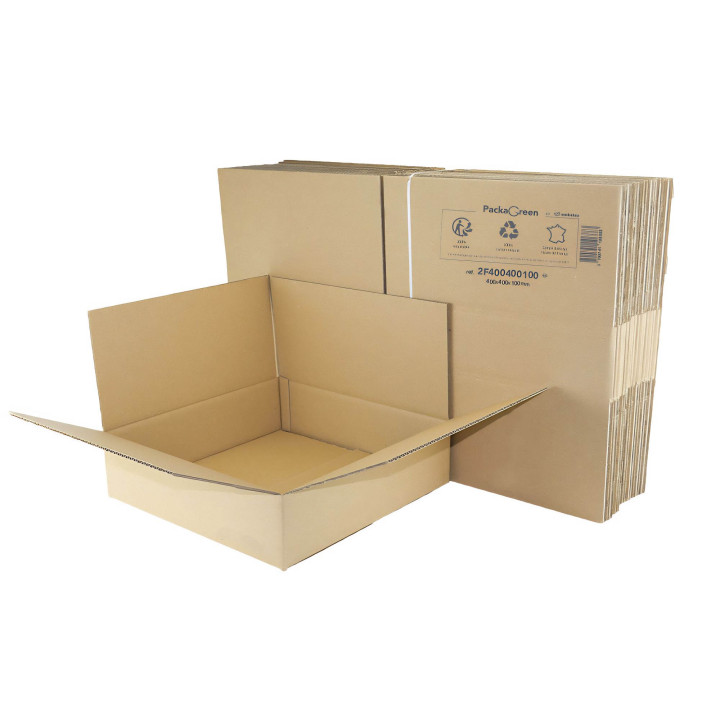 Caja de cartón canal simple 40 x 40 x 10 cm
