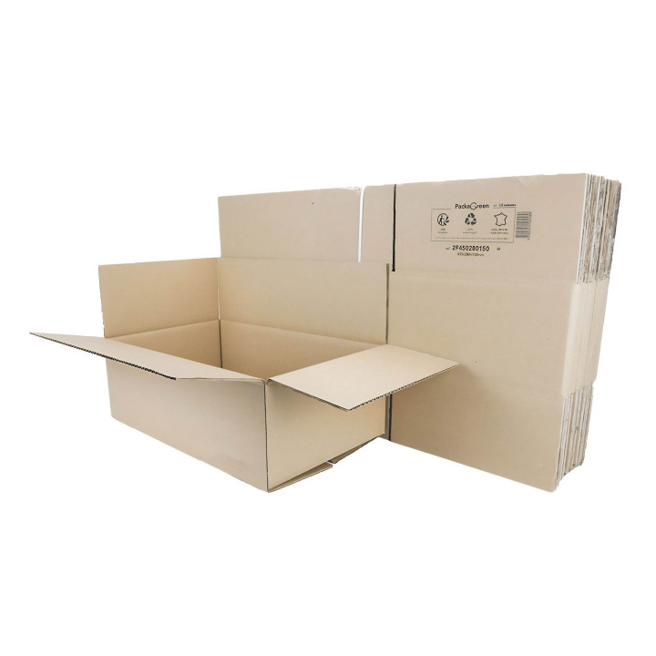 Caja de cartón canal simple 45 x 28 x 15 cm
