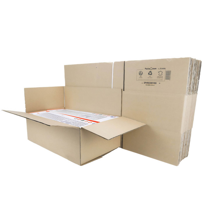 Caja de cartón canal simple 45 x 28 x 15 cm