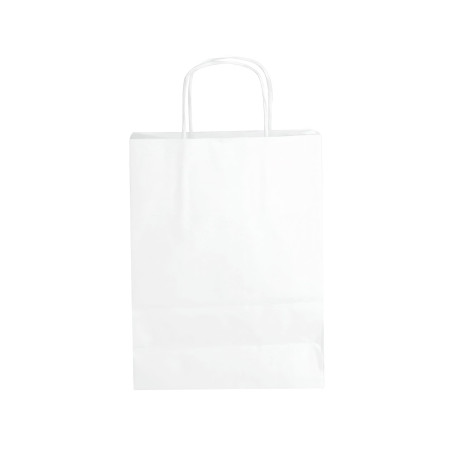 Bolsa kraft blanca con asas retorcidas 18 x 8 x 24 cm