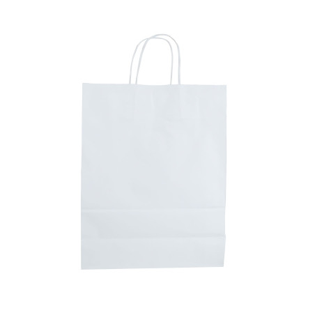 Bolsa kraft blanca con asas retorcidas 32 x 12 x 41