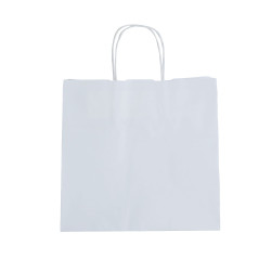 Bolsa kraft blanca con asas retorcidas 27 x 16 x 28 cm