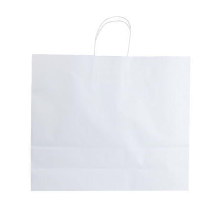 Bolsa kraft blanca con asas retorcidas 42 x 12 x 36