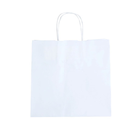 Bolsa kraft blanca con asas retorcidas 32 x 12 x 29