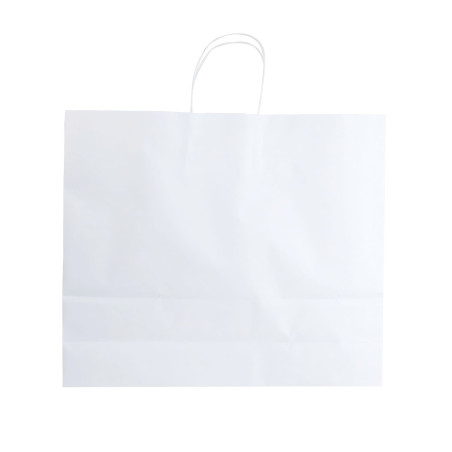 Bolsa kraft blanca con asas retorcidas 36 x 12 x 31