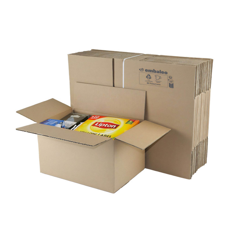 Caja de cartón canal simple 30 x 20 x 17 cm
