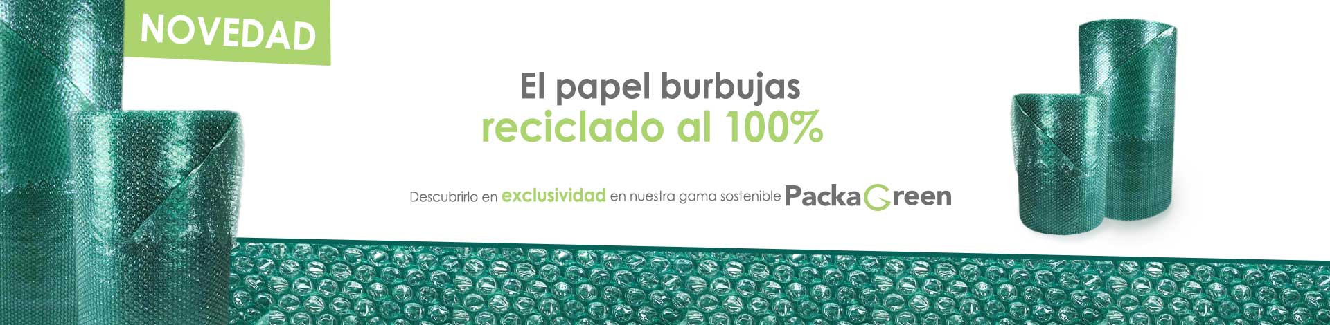 El papel burbujas reciclado al 100%