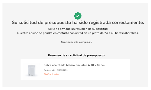 Confirmacion formulario presupuesto
